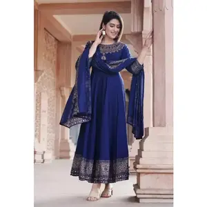 Women Cotton Anarkali Kurta Dupatta Set