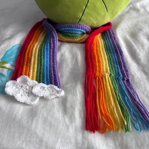 Rainbow Scarf with Clouds Crochet Pattern
