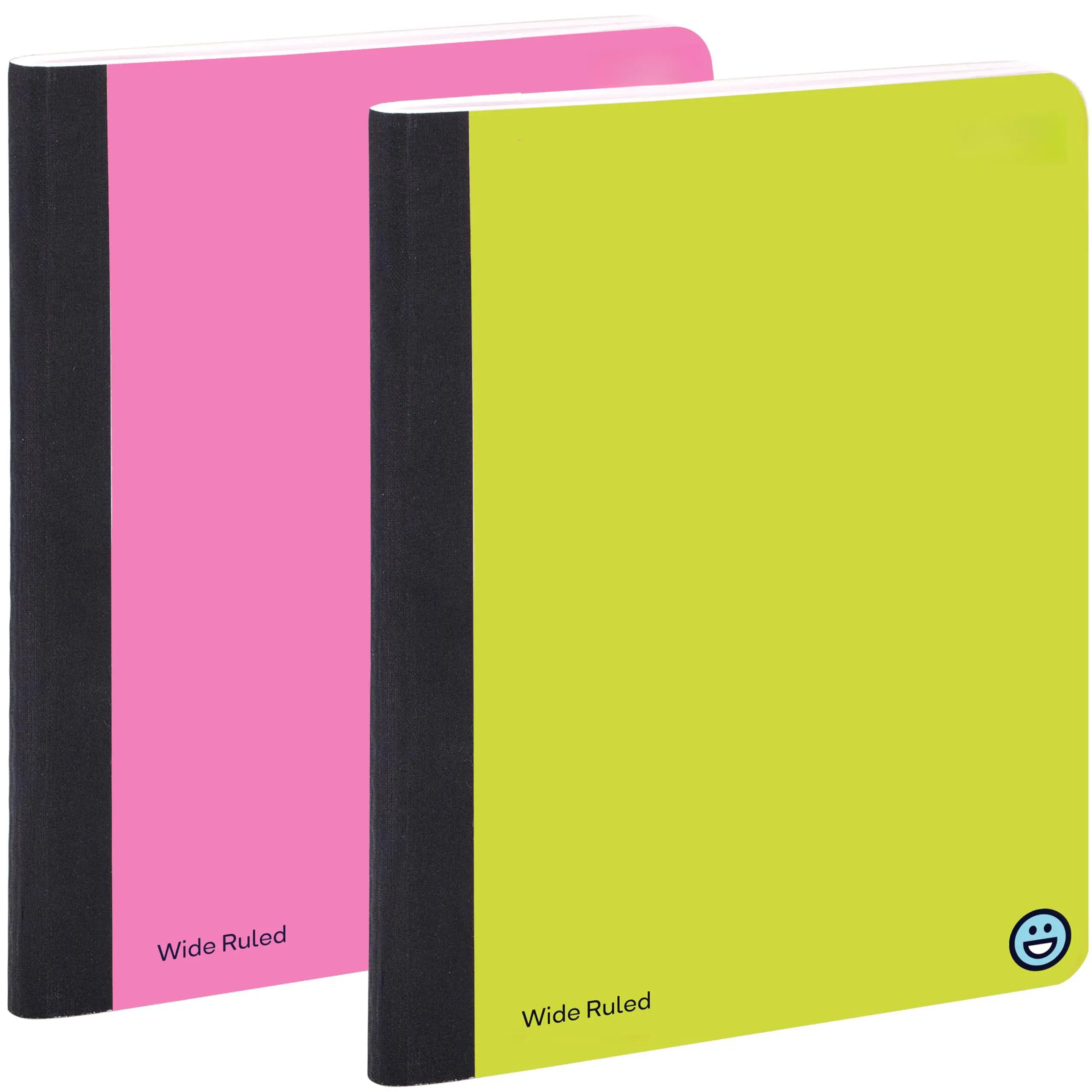 Composition Notebooks Wide Ruled Paper  Hard Cover Notebook Lined Books 100 Sheets Pink And Yellow (2 Pack)