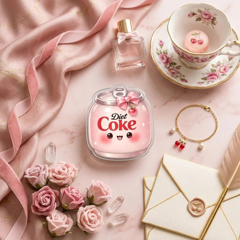 Cute Pink Cherry Soda Can Phone Grip | Coquette Aesthetic Bow Diet Soda Phone Holder Stand