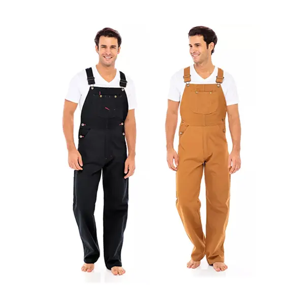 SKYLINEWEARS Men's Duck Carpenter Bib and Brace Overall Heavy Duty Work Pant Dungaree Unlined Cotton Fabric Menswear Pocket Workwear
