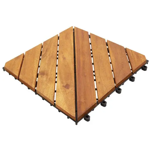 vidaXL Decking Tile 10 pcs Brown 11.81 x 11.81 in Acacia Hardwood, Chic Acacia Square Decking Tiles, Trendy Modular Floors, Modern Wood Touch for DIY Home Decor, Beige Vibe 42046755
