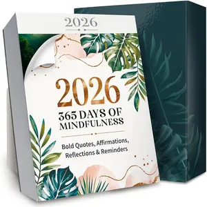 Mindfulness Desk Calendar 2026 - Daily Inspirational Page-A-Day -Off Calendar with Quotes, Affirmations, Reflections & Mindful Prompts, Elegant Self-Care  for Women,   Desk Decor