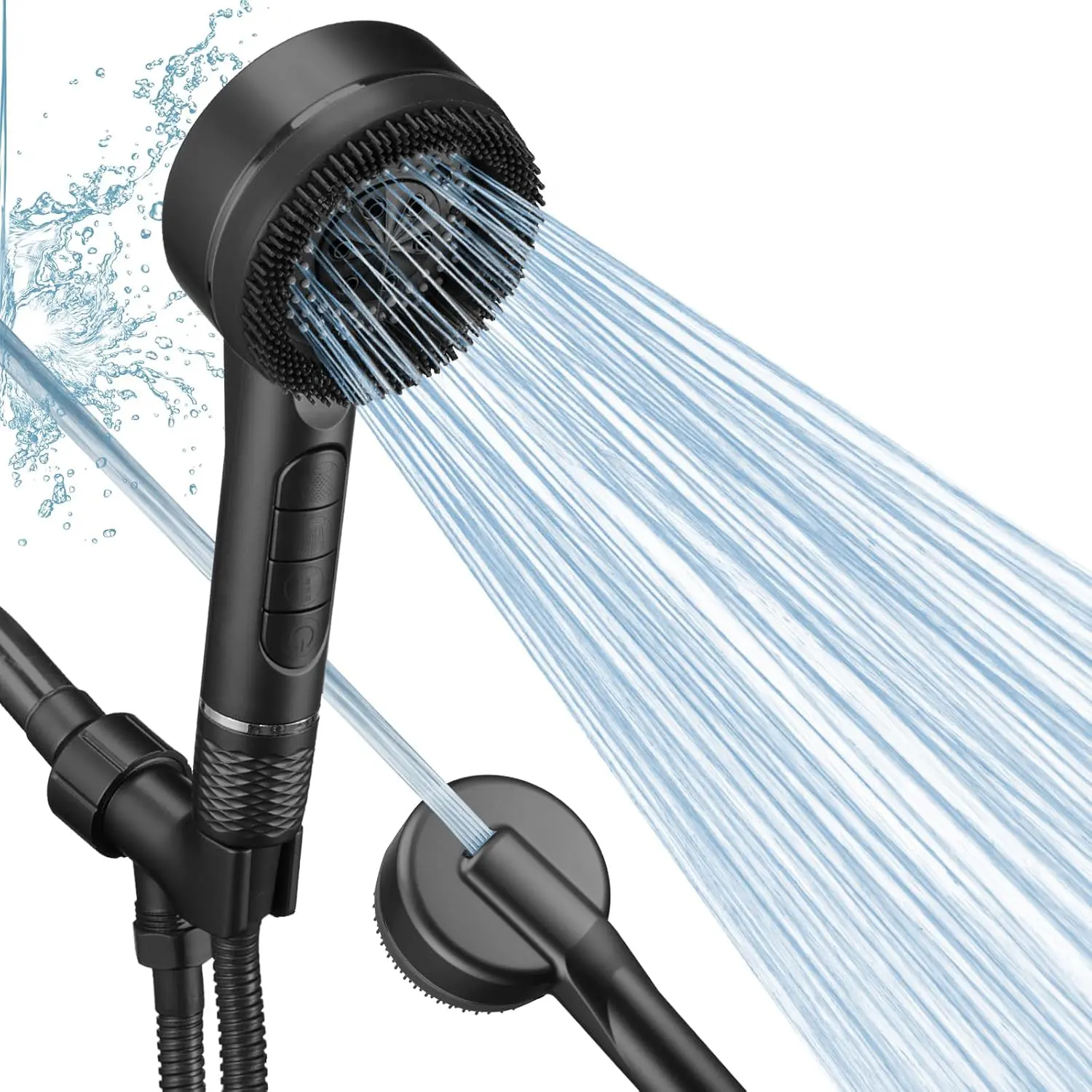 2025 New Eco-Friendly Adjustable Filtered Handheld Shower Head with ON/OFF Switch, High-Pressure Flow, Multiple Modes, Hard Water Power Wash, Mist, Stronger Spray, Fast Mode Switch, All Seasons Handheld Shower Attachment for Pet Baths, Modern
