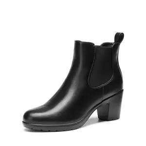 Dream Pairs Women's Classic Almond Toe Chunky Chelsea Heeled Booties - Women's Shoe, Footwear, Walking Shoes