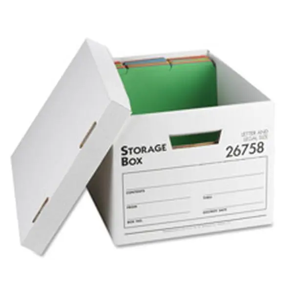 Sturdy Corrugated Cardboard Home Organizers - 12-CT Letter-Legal Organizer Storage Boxes, 65% Recycled Content, 12in.x15in.x10in., Easy Access, Hand Holes, Liftoff Lid, Sturdy Construction