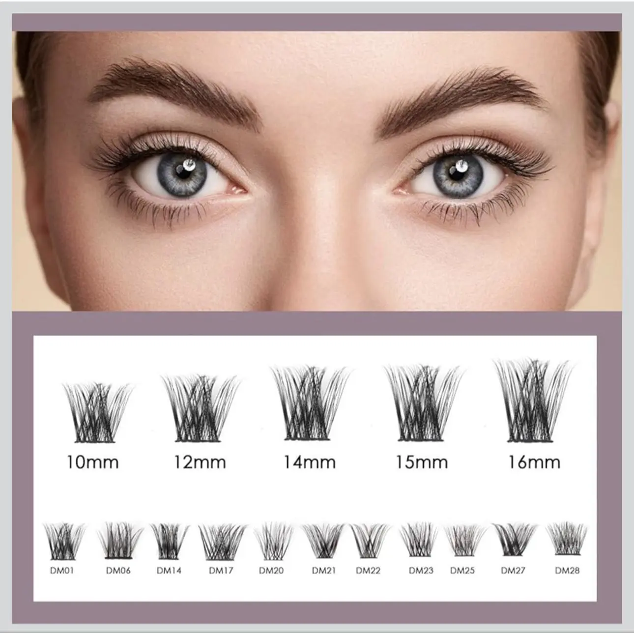 10mm-16mm DM01-DM28 Eyelash Extensions for Natural Look and Volume Enhancements