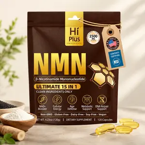 HiPlus NMN Complex Nutritional Supplement - 1500mg Per Serving, 15-1 Formula with 500mg NMN, Vitamin C, TMG, CoQ10 Antioxidant Support