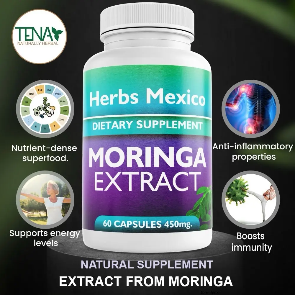 Moringa Extract Capsule- Tena Natural LLC - For Inmune System - Gut health - Vitamins