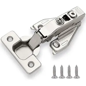50 PCS Full Overlay Soft Close Cabinet Hinges for Kitchen Cabinets - 105° Face Frame Concealed Cabinet Door Hinge with 3 Way Adjustability, Clip on Plate & Matching Screws for Easy Installation
