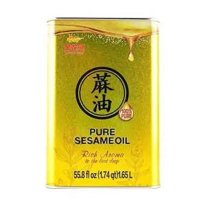 JINLONGYU Sesame Oil 1.65L - Pure Toasted Sesame Oil for Cooking, Stir-Frying, Flavor Enhancer, Premium Cooking Oil