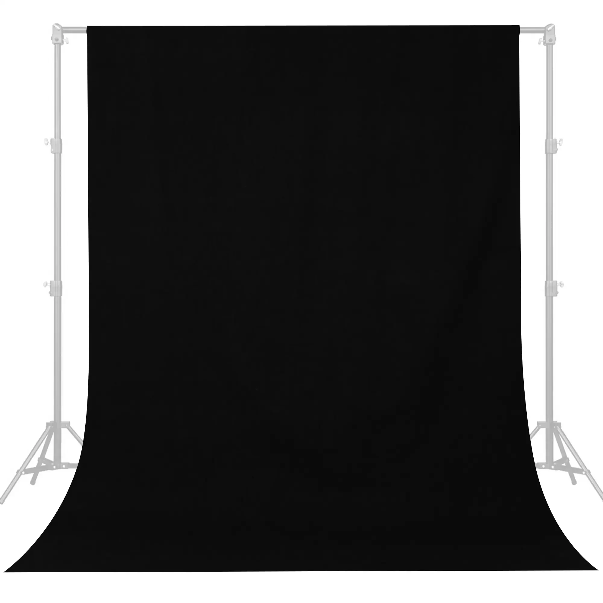 Photography Backdrop Black Duvetyne Cloth, Flame Retardant Blackout Material, 55 in Wide Studio Light Blocking Fabric