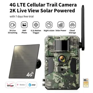 3rd Gen 4G LTE Cellular Trail Camera-2K Live Video,WiFi Not Supported, Remote APP Controlled, WaterProof, Motion Activated, Night Vision, 4G Data Cellular Card Included (Data refill is required for Unlimited 4G data usage)