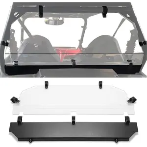 KQQIO Rear Windshield Back Panel Compatible with 2008-2022 Polaris RZR 570 800 & Polaris RZR S 570 / 800 Clear Windscreen Black Hard Window Panel