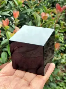 1pc Premium Obsidian Cube Decoration, Unique Crystals, Natural Stone Decor, Crafted by Hand, Mineral Specimen, Ideal for Home Or Office Decor, Excellent Gifts for Thanksgiving, Christmas, And Valentine'S Day