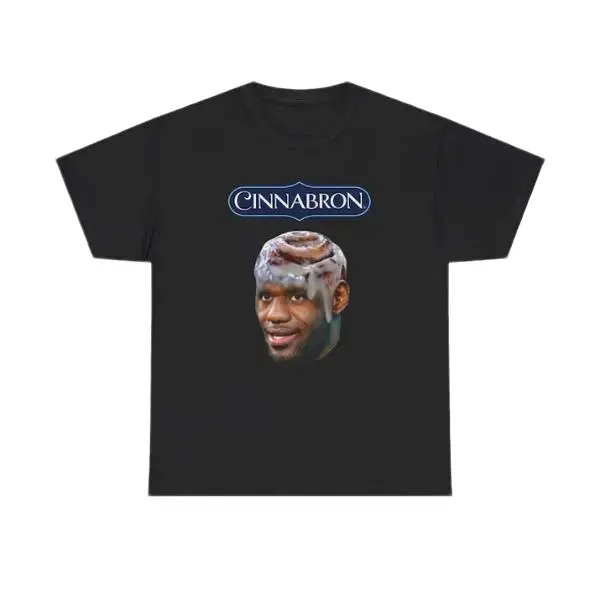 Women's Cinnabron LeBron James Meme Short-Sleeve T-Shirt - Smooth Basic Solid Unisex Spandex Fabric, Seamless, Slimming Adult Gift Top (Versatile for Pairing with Jacket, Skirt), Shortsleeve, Casual