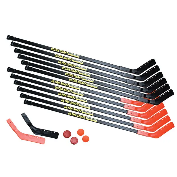 Champion Sports US52SET Unisex 52-in Ultra Shaft Ice Hockey Set, Extra-Strength Polyethylene Construction, 2 Extra Blades, 2 No-Bounce Balls, Ideal for Team Play