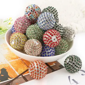 25mm Colorful Rhinestone Sparkle Beads, 5 Counts/set DIY Jewelry Making Supplies for Bracelet Necklace Earrings, Jewelry Making Accessories, Beading Accessories