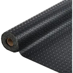Garvee 7.8x18 FT Garage Floor Mat, 2.8mm Thick Diamond Plate PVC Rubber Roll, Slip-Resistant Protection for Garage, Warehouse, Gym, Trailer, and SUV Use​​