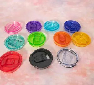 Stylish Reusable Plastic Tumbler Lids - Replacement Lids for 12 oz, 20 oz Tumblers, Lightweight Kitchenware Drinkware Accessory