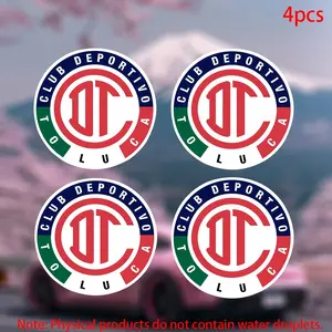 4pcs-Club Deportivo Toluca Sticker-Universal car sticker--Multipurpose car decal--car stickers for doors, windows, laptops, luggage, furniture and bumpers-durable adhesive vinyl material