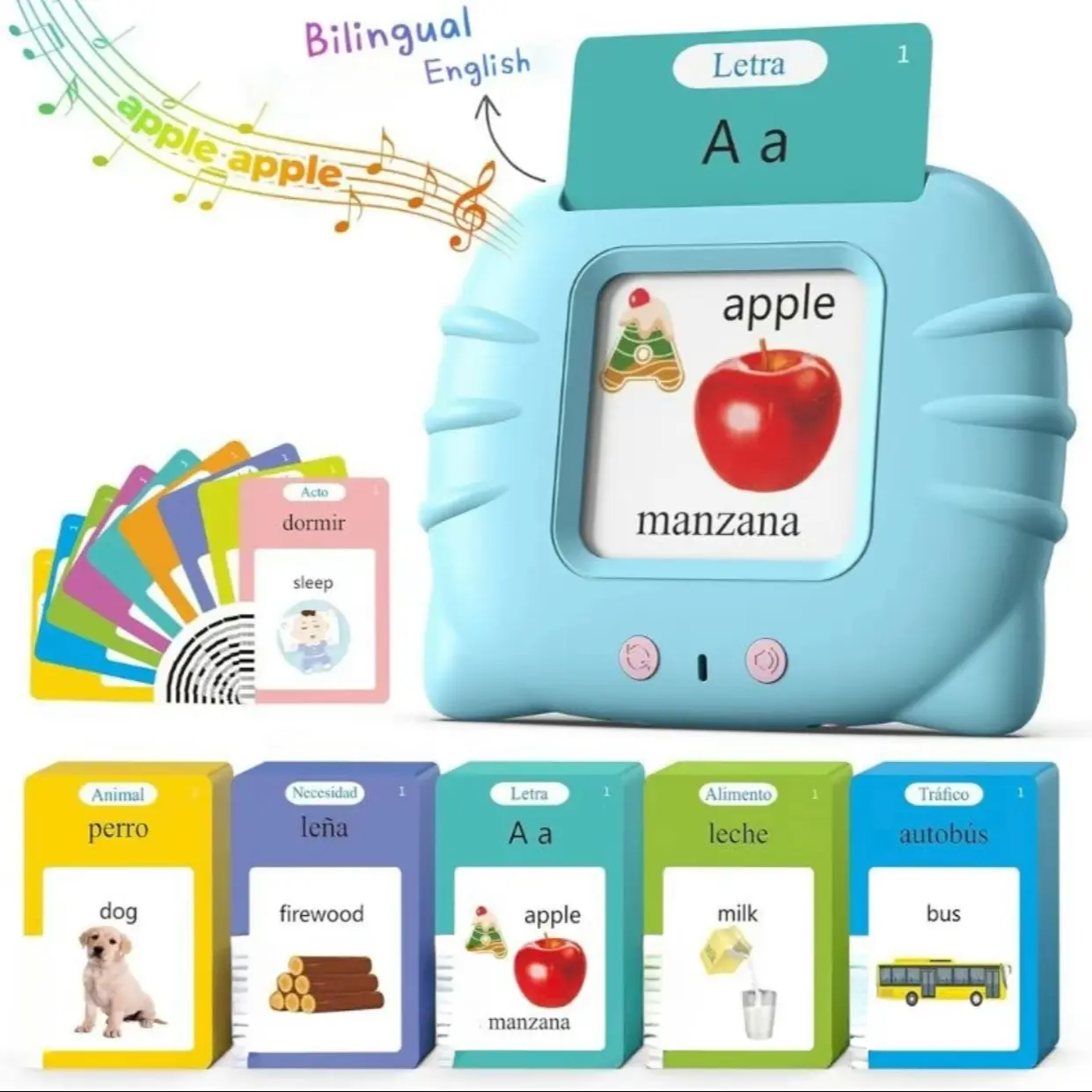 Educational Toy Learning Machine, Talking Flash Cards, Interactive Language Development Tool for Kids, Perfect Gift for Birthdays & Holidays, Flashcards, Word Cards