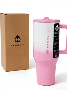 HydroJug Rodeo 32oz Pink to White Gradient Limited Edition Insulated Water Bottle with Triple Wall Insulation Leakproof Design for Hydration Goals Drinkware Lid Flasks outdoorfun