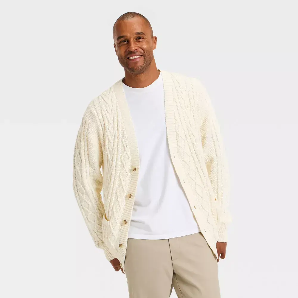 Men's Long Sleeve V-Neck Cardigan Sweater - Goodfellow & Co
