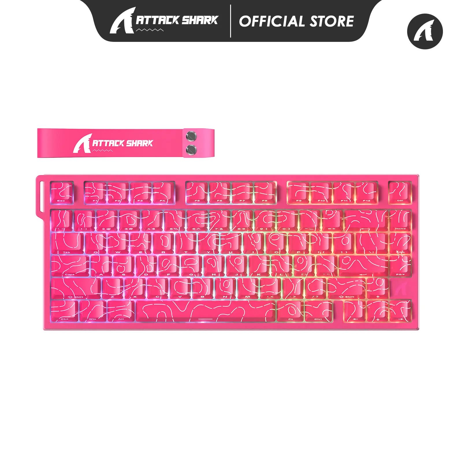 ATTACK SHARK R82 HE Rapid Trigger Wired Mechanical Gaming Keyboard TKL NKRO with 8K Polling, 0.005mm RT Accuracy, 256K Scan Rate, 5 Layer Sound Damped, Hall Effect Magnetic Switch, Driver for PC Mac