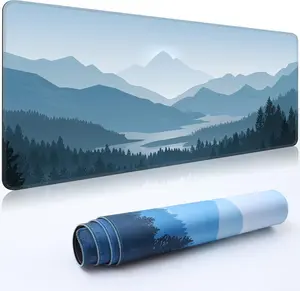 Desk Mat,Large Mouse PadUniform Size (90 x 40 cm)Extended Gaming Mouse Pad Mat with Non-Slip Base Stitched Eges Mousepad for Computer,Office,Keyboard and Laptop - Vector Mountain