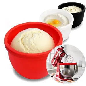3-Pack Silicone Bowl Liners for KitchenAid 5 Qt Tilt-Head Mixer - Mixing Bowls with Lids, Dishwasher Safe & Mess-Free Prep, Aesthetic Colors