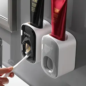 Fully automatic high-end toothpaste dispenser, for bathroom and home use, wall-mounted toothpaste holder, toothbrush holder, no drilling required