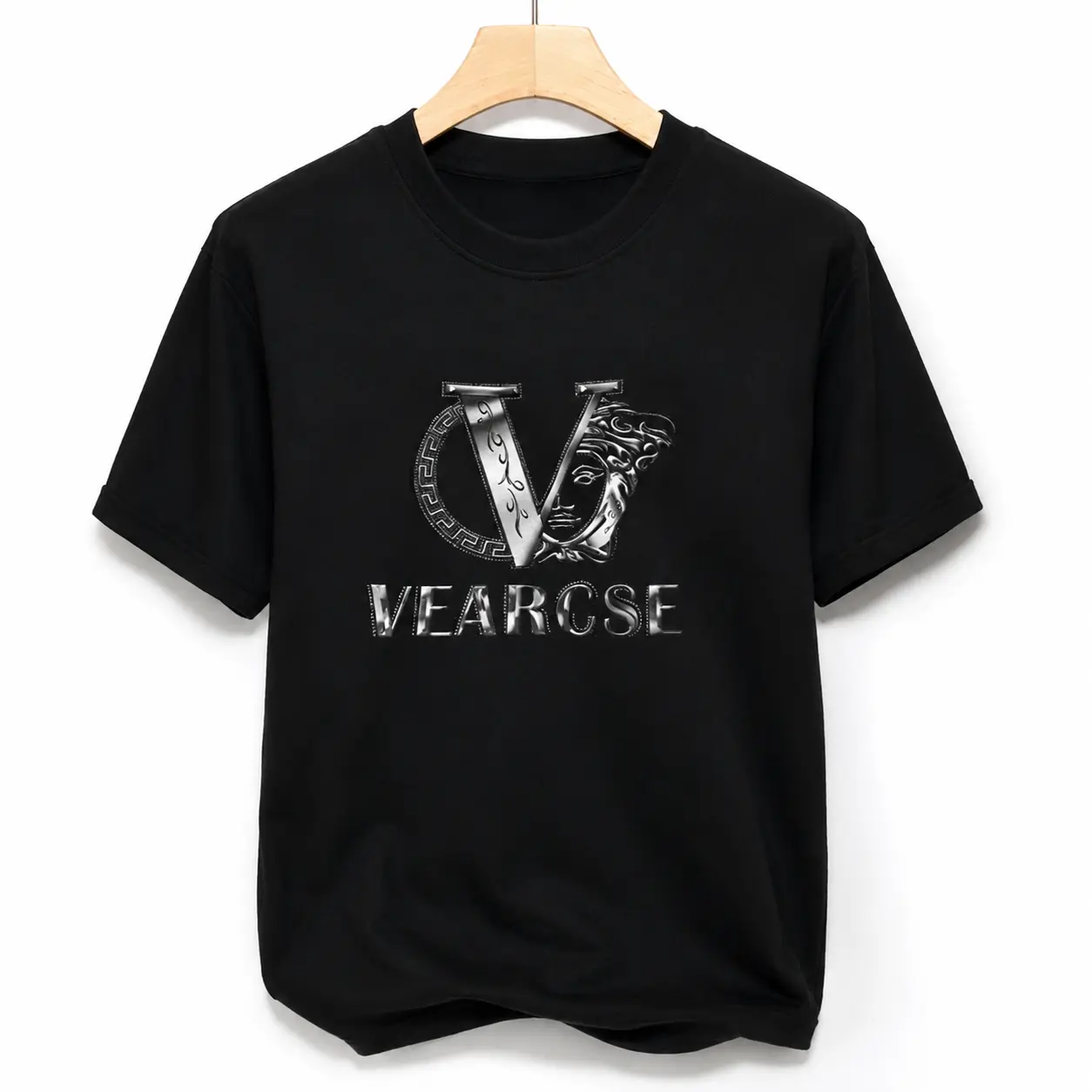 men's stylish  round-neck casual printed T-shirt, suitable for both men and women, perfect for fashionable and relaxed summer outfits.