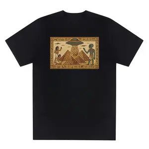 Ancient Aliens T-Shirt – UFO Pyramid Conspiracy Tee – Vintage Alien Shirt for Men