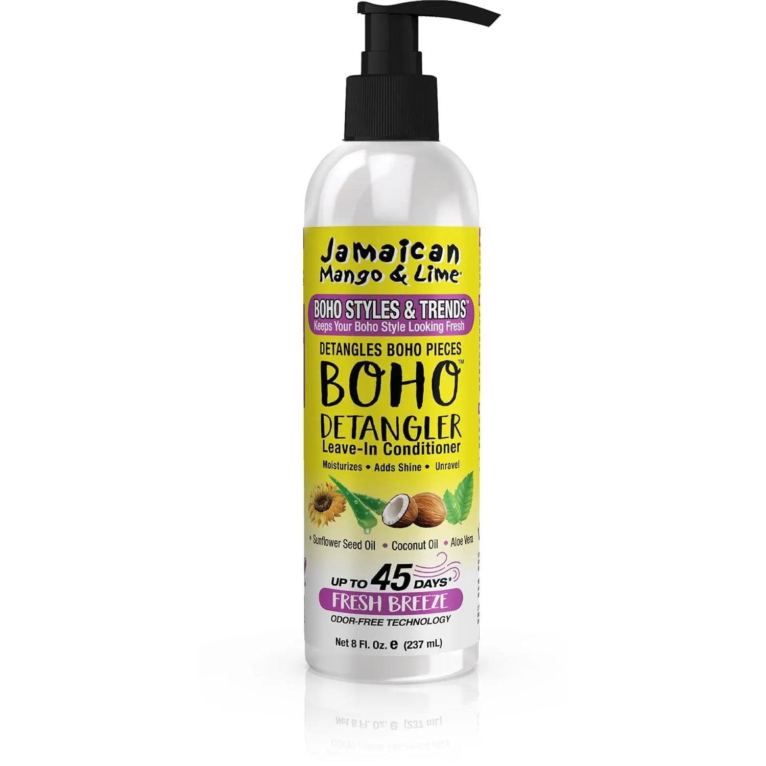 Jamaican Mango & Lime Boho Styles Detangling Spray - Lightweight Hydrating Haircare Moisturizer, Leave-In Conditioner for Silky Braids & Any Protective Styles, Liquid, Cruelty Free, Anti-Frizz