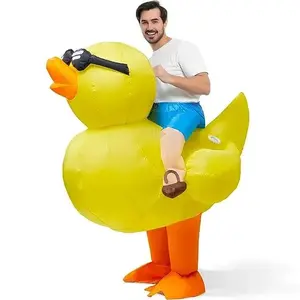 Spooktacular Creations Adult&Kids Inflatable Riding a Duck&Rooster Air Blow-up Costume