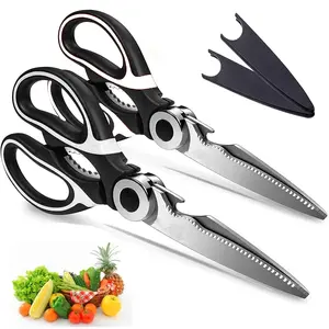 Stainless Steel Kitchen Scissors, Heavy Duty Scissor, Strong Bone Cutting Shears, Multi-Functional Food Clippers for Chicken Bones & Grilled Meat