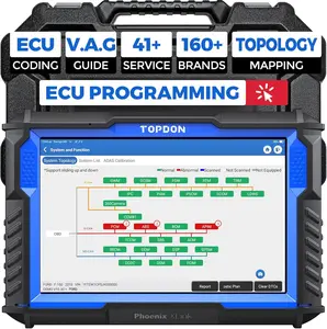 TOPDON Phoenix XLink OBD2 Diagnostic Tool - Car Battery Tester, Car Circuit Tester with ECU Programming, Online Coding, Topology Mapping, ECU Replacement, 41 Service Functions, Bidirectional Control, Guided Functions, CAN FD, DoIP, 2-Year Free Updates