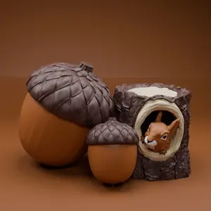 MTG Squirrel Deck Box for 100 Commander Cards Magic: The Gathering EDH 3D Printed Card Holder with Acorn Style Dice Holder for Fun & Creative Designs