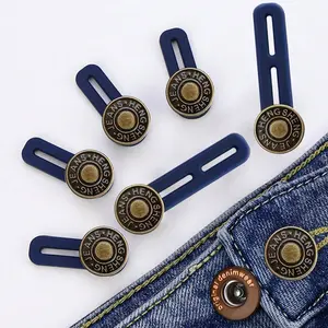 Jeans Button Extender, Pants Extension Buttons, Metal Silicone Material, No Sew Instant Belt Extender, Seamless Installation, Fits Jeans Collar