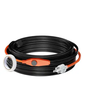 VEVOR Pipe Heating Cable, Summervibes,Summervibes, 60FT 7W/FT Heat Tape for Pipes with Built-in Thermostat, Water Pipe Heat Cable Protects PVC Hose, Metal and Plastic Pipe from Freezing