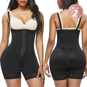 FeelinGirl Fajas Colombianas Shapewear for Women Postpartum Tummy Control Body Shaper Full Body Girdle Comfort Womenswear Adjustable Straps Day Detachable Leg Compression Leg Compression Sexy Fit-2 pieces set LIVE ONLY