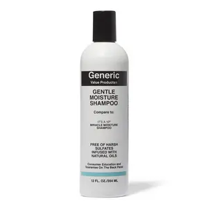 Generic Value Products Gentle Moisture Shampoo, Sulfate Free, Strengthens, Adds Moisture, Contains Aloe Vera, Sunflower, Safe for ColorTreated Hair, 12 Oz
