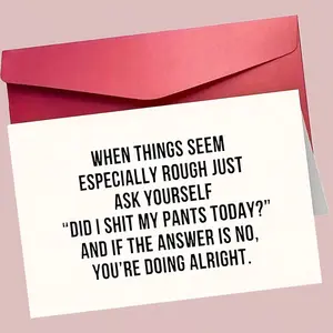 1/3/7pcs  Funny Encouragement Card for Friend, When Things Seem Rough Just Ask Did I Shit My Pants Today, Humorous Get Well Soon Card, Cheer Up Gift for Best Friend, Coworker, Birthday, Just Because