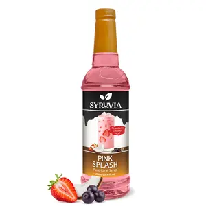 Syruvia Pink Splash Flavored Syrup for Drinks, Cocktails, Lemonades, Iced Teas and Desserts – 25.4 fl oz