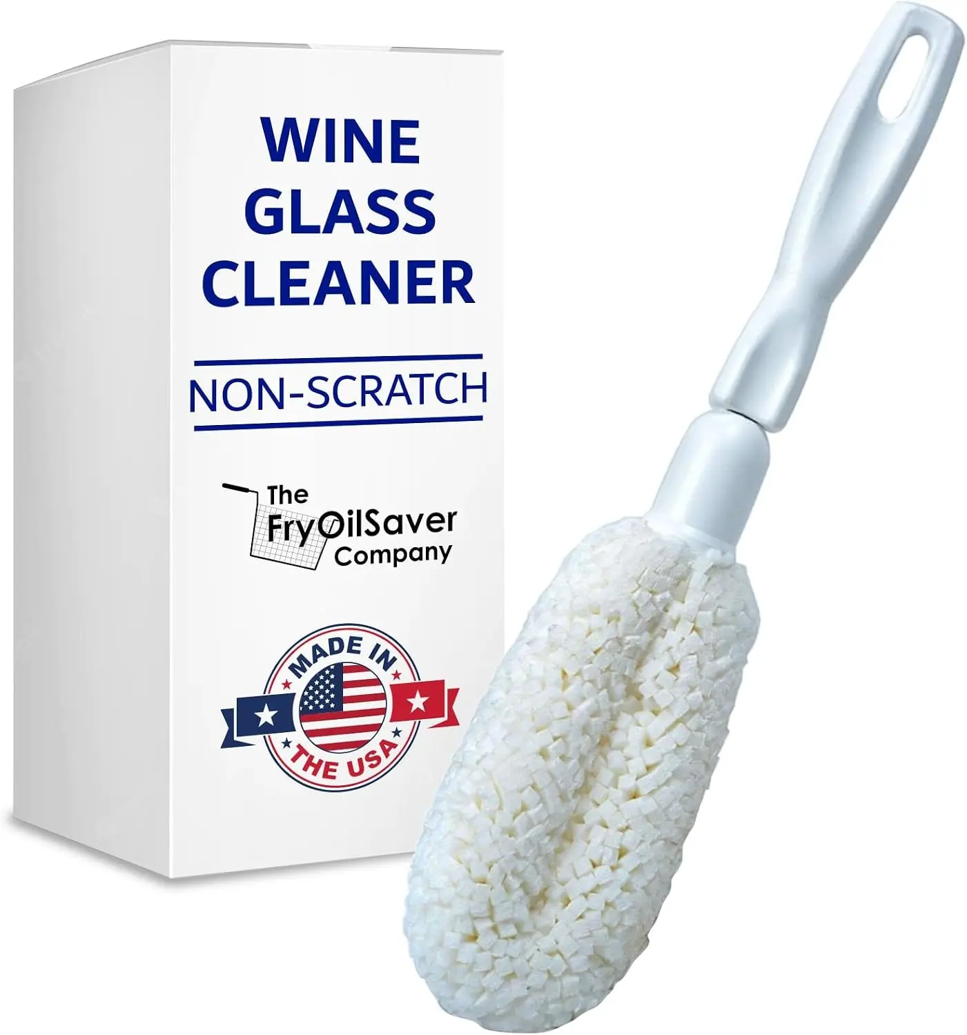 2-Pack Flute & Stemware Wine Glass Cleaning Brush - Dishwasher Safe, Non-Scratch Flute Cleaner for Crystal Glasses, Champagne Glass, Goblet, Wine Decanter - for Bar & Restaurant by FryOilSaver B61C Gift