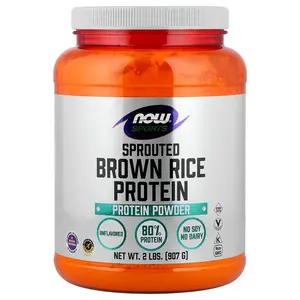 NOW Foods Sports, Sprouted Brown Rice Protein Powder, Unflavored, 2 lbs (907 g)
