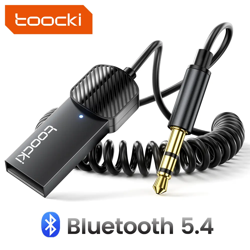 Toocki Bluetooth 5.4 Car Aux Adapter, Handsfree Calls, Wireless Music Streaming for Car Home Stereo Speakers Audio System Usb Car Charger