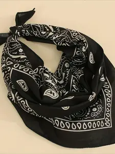 Accessories 27.56" Classic Paisley Print Bandana Vintage Square Scarf Trendy Handkerchief Cowboy Cowgirl Head Wraps Turban