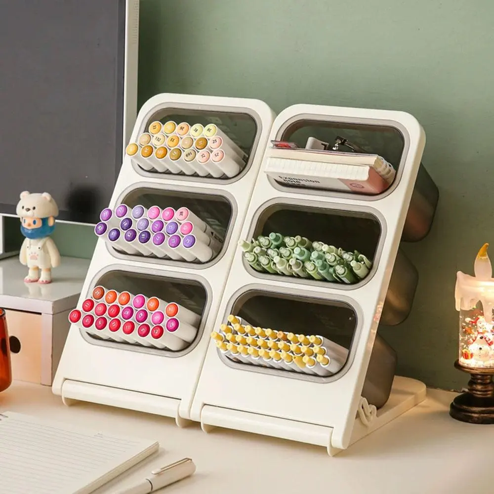 Multi-grid Pen Holder, 1 Count Creative Desk Storage Box, Desk Organizer for Home Office School, Desk Accessories, Marker Holder for Home Office School, Stationary Organizer Holder, Stationery Organizer, Office Desk Accessory, Office Supplies